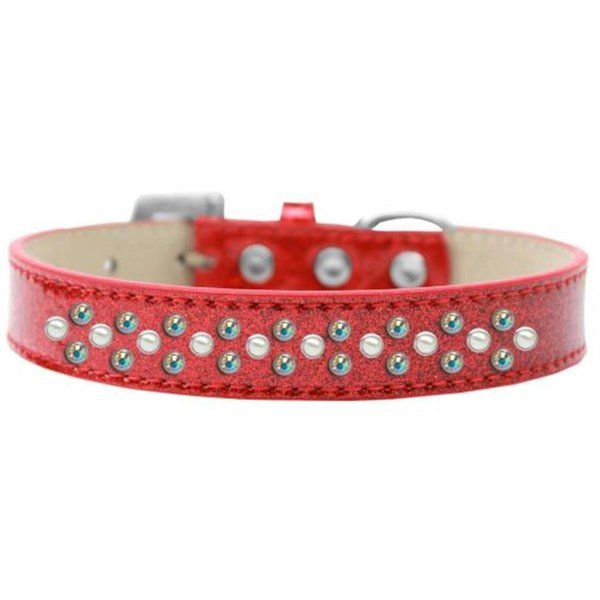 Unconditional Love Sprinkles Ice Cream Pearl & AB Crystals Dog CollarRed Size 12 UN847349